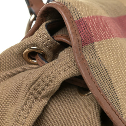 Burberry Overdyed Canvas Mega Check Medium Chiltern Backpack Tan 17 of 22