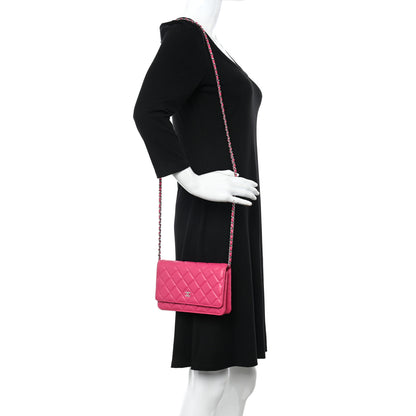 Chanel Lambskin Quilted Wallet On Chain WOC Pink 2 of 11