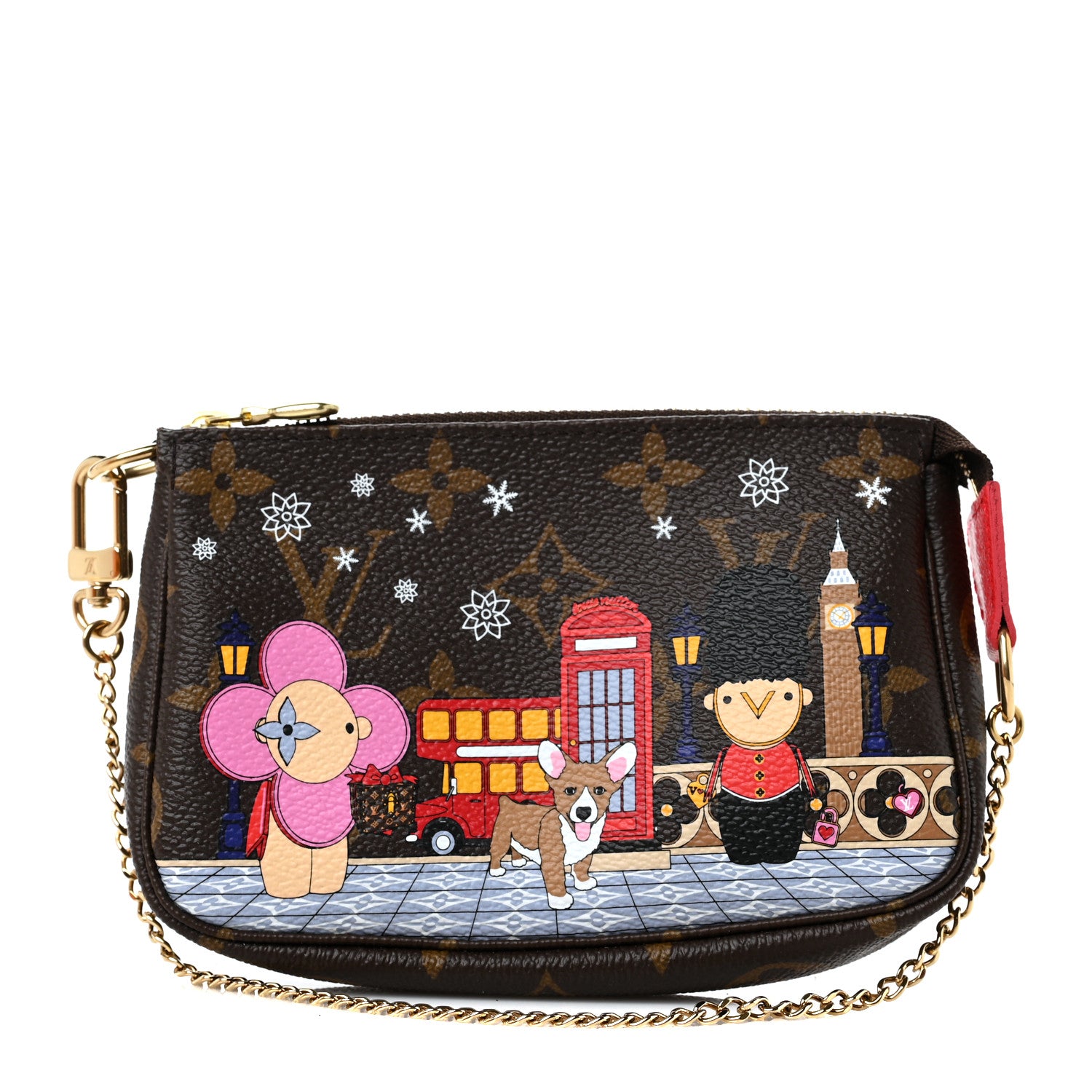 Louis Vuitton Monogram 2021 Christmas Animation London Mini Pochette Accessories Red 1 of 8