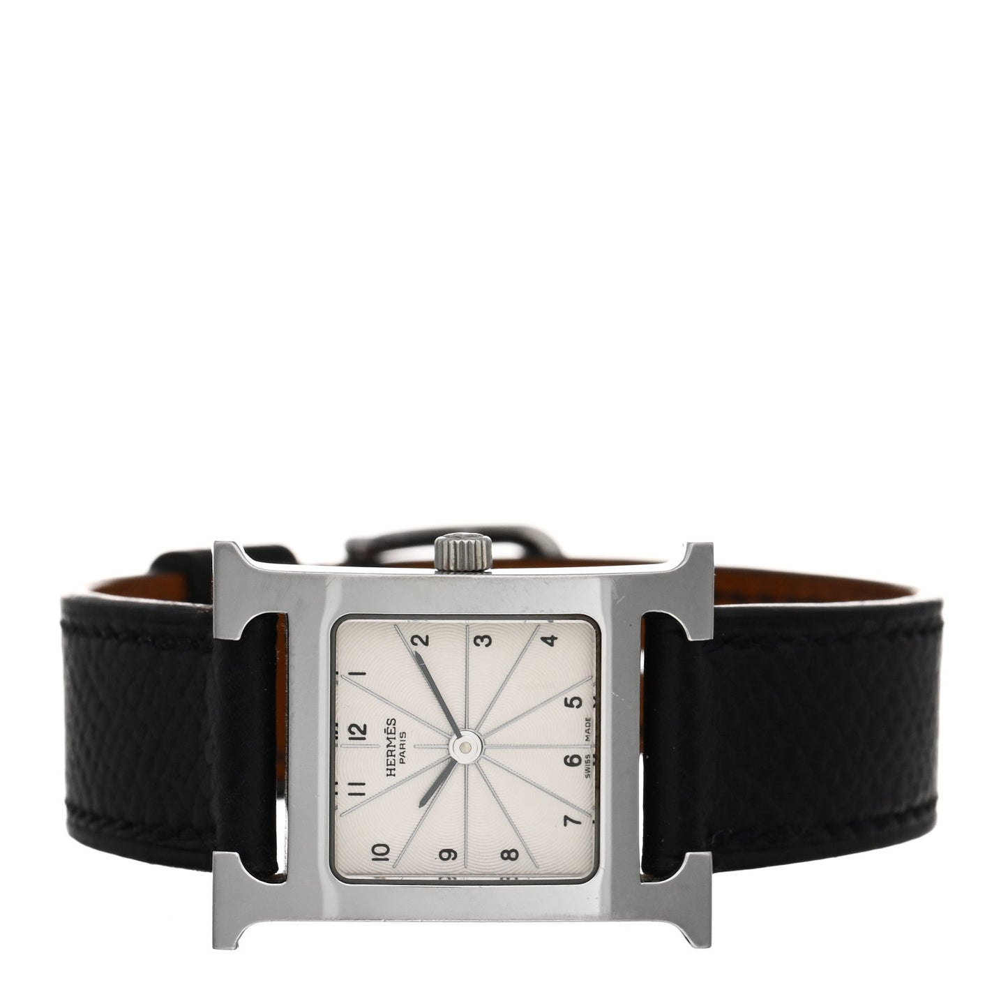 Stainless Steel Epsom 21mm Heure H Hour Quartz Watch Noir