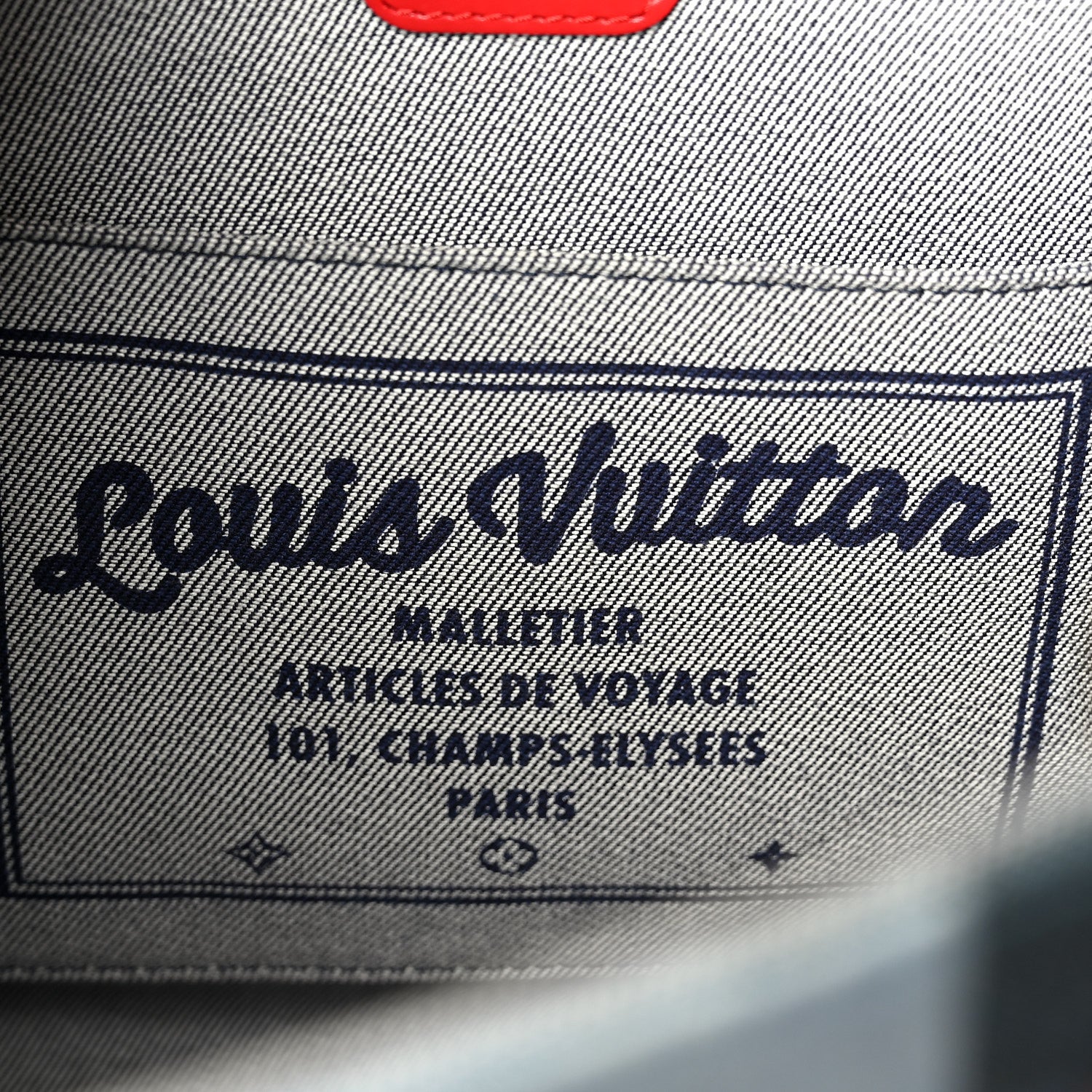 Louis Vuitton Denim Damier Monogram Onthego Blue Rouge 6 of 11