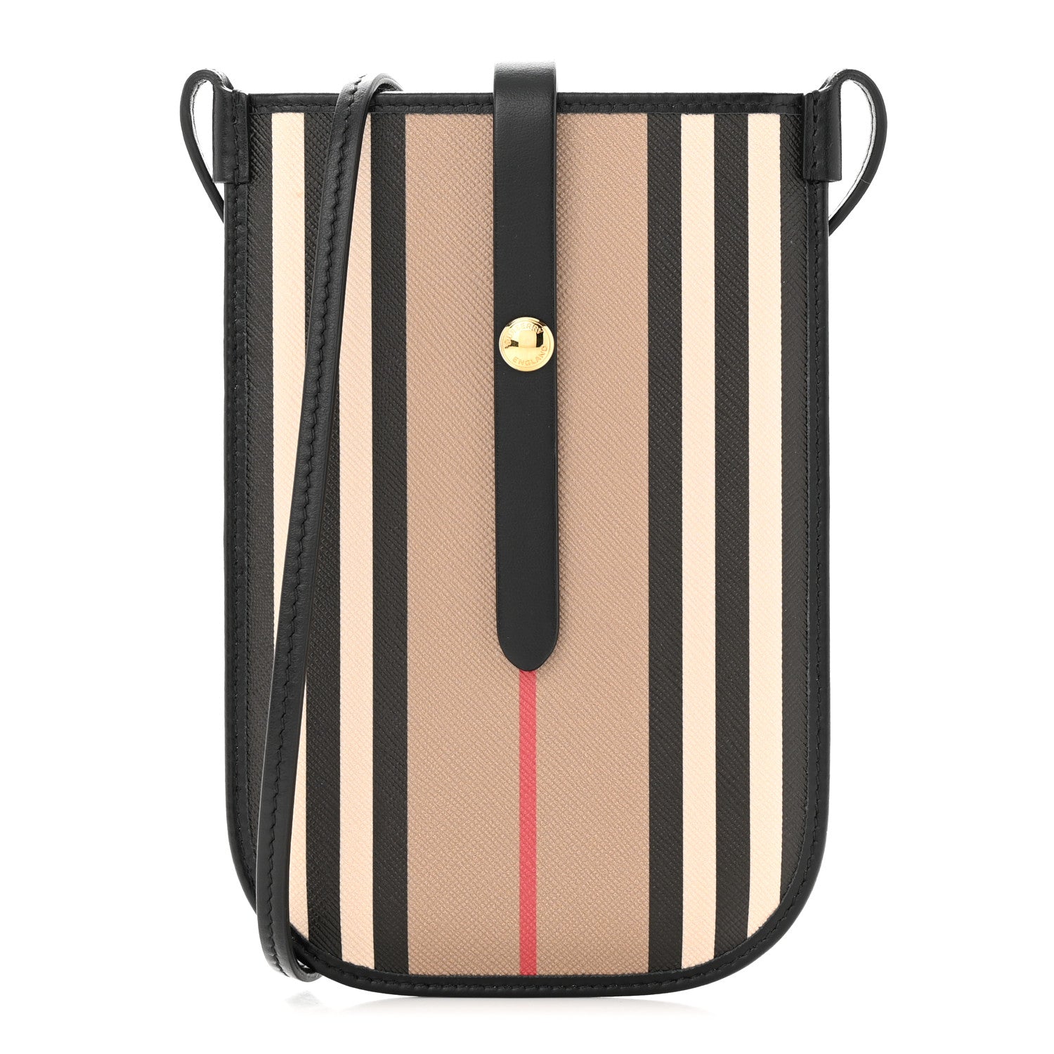 Burberry E-Canvas Calfskin Icon Stripe Anne Phone Case With Strap Archive Beige 1 of 13