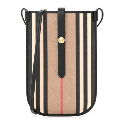 Burberry E-Canvas Calfskin Icon Stripe Anne Phone Case With Strap Archive Beige 1 of 13