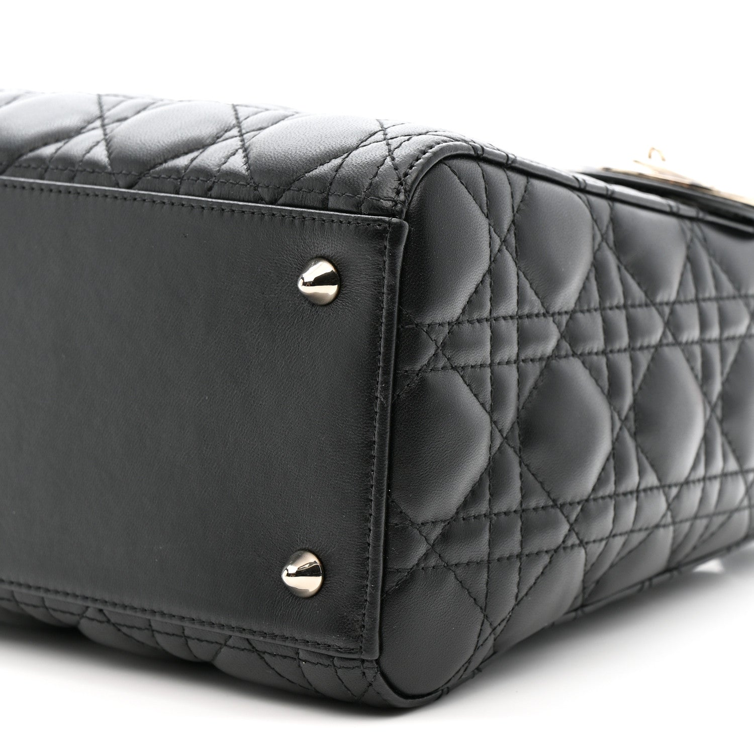 Christian Dior Lambskin Cannage Medium Lady Dior Black 10 of 11