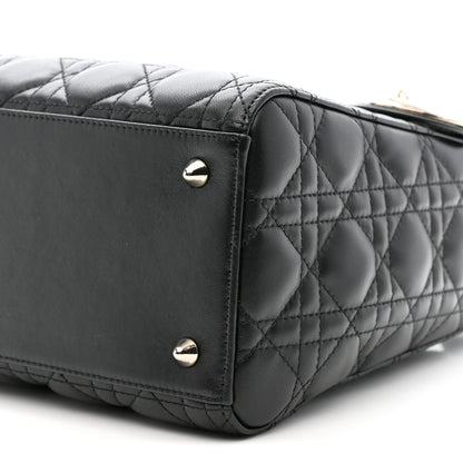 Christian Dior Lambskin Cannage Medium Lady Dior Black 10 of 11