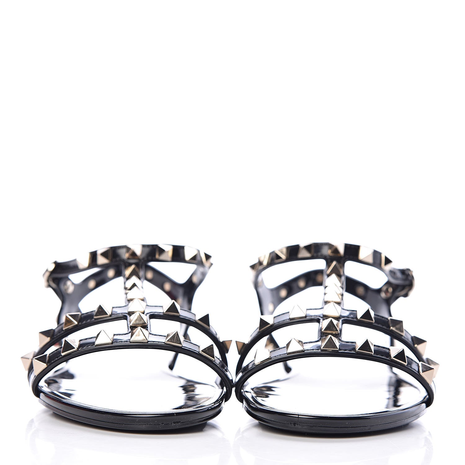 Valentino Garavani PVC Jelly Rockstud Caged Sandals 36 Black 2 of 9