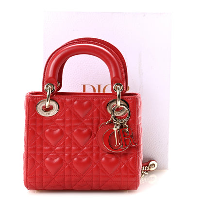 Christian Dior Calfskin Cannage Dioramour Mini Lady Dior Bag Bright Red 10 of 10