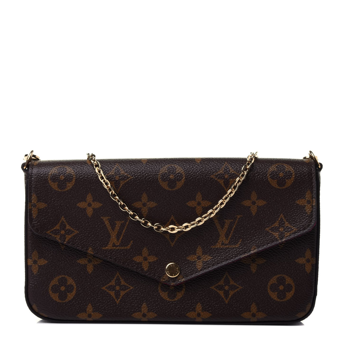 Monogram Pochette Felicie Chain Wallet Fuchsia
