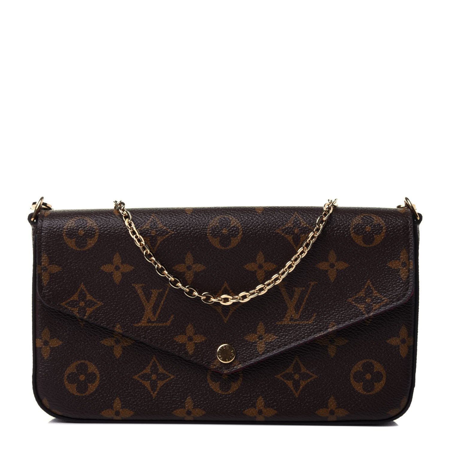 Louis Vuitton Monogram Pochette Felicie Chain Wallet Fuchsia 1 of 5
