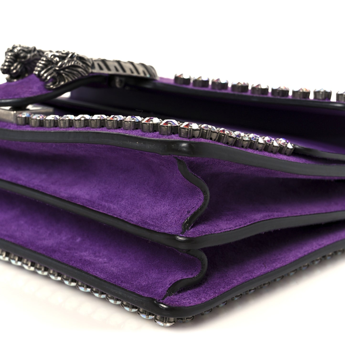 Suede Crystal Small Dionysus Shoulder Bag Bright Purple