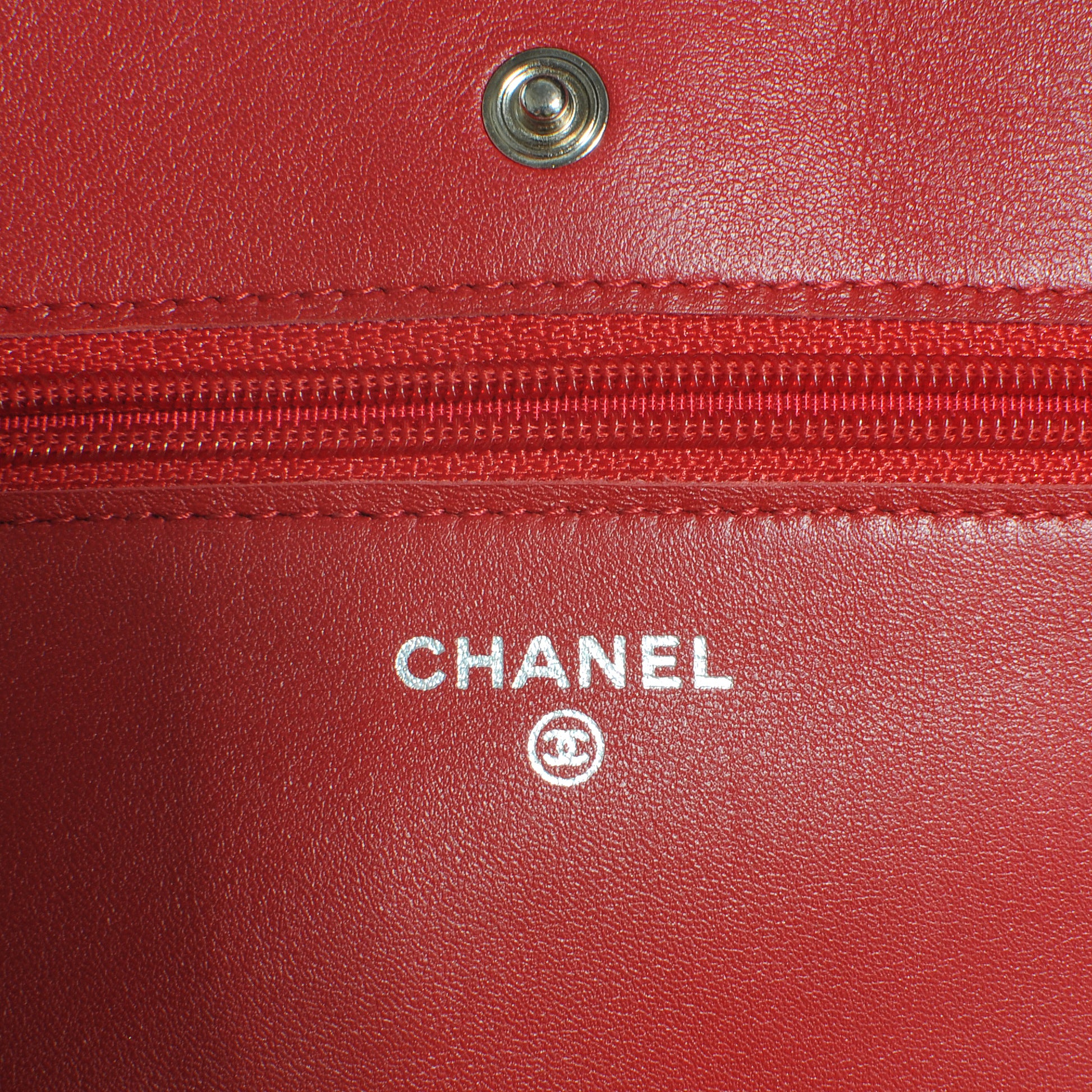 Chanel Patent Quilted Wallet On Chain WOC Red 6 of 9
