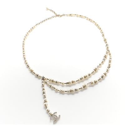 Chanel Pearl Crystal CC Star Belt Gold Pearly White 1 of 4