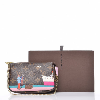 Louis Vuitton Monogram 2016 Christmas Animation Mini Pochette Accessories Rose Ballerine 7 of 7