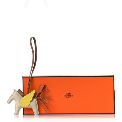 Hermes Milo Lambskin Grigri Rodeo Pegase Horse Bag Charm PM Craie Chai Lime 5 of 5