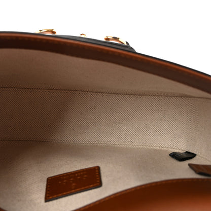 Gucci New Canvas Charisma Calfskin Crystal GG Monogram Mini Horsebit 1955 Shoulder Bag Camel Ebony 5 of 11