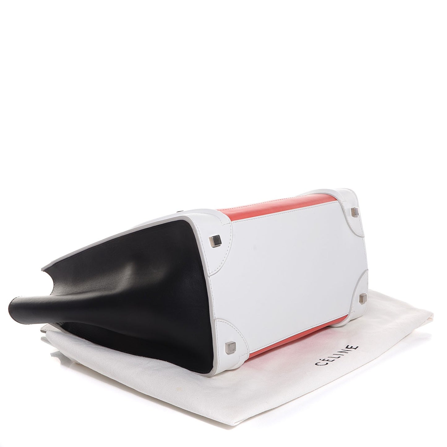 Smooth Calfskin Mini Tri-Color Luggage Vermillion