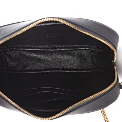 Saint Laurent Grain De Poudre Matelasse Monogram Mini Lou Camera Bag Dark Smog 5 of 11