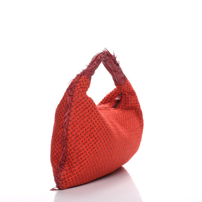 Bottega Veneta Nappa Silk Mini Ponza Devore Fuzzy Hobo Blood 3 of 8