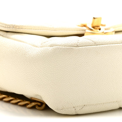 Chanel Shiny Caviar Quilted Chain Melody Backpack White 9 of 10