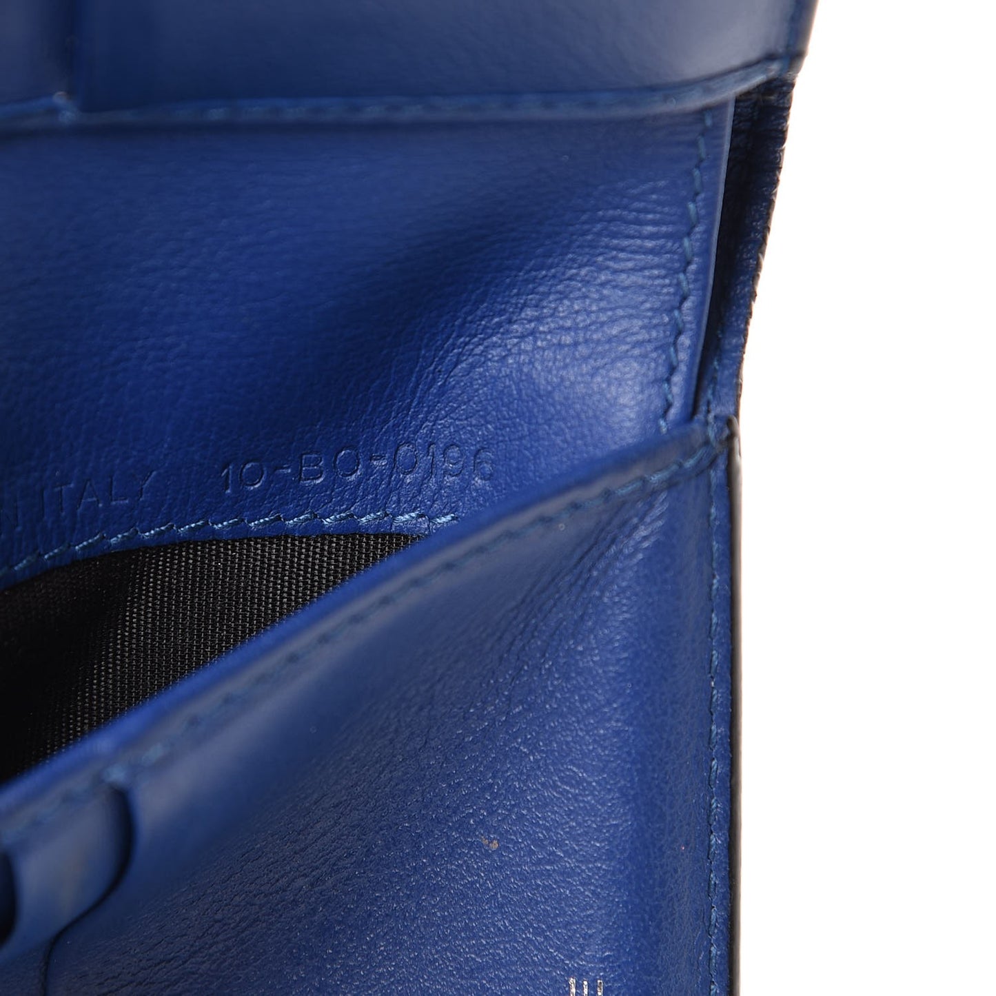 Calfskin Striped Men's Bifold Wallet Blue Black