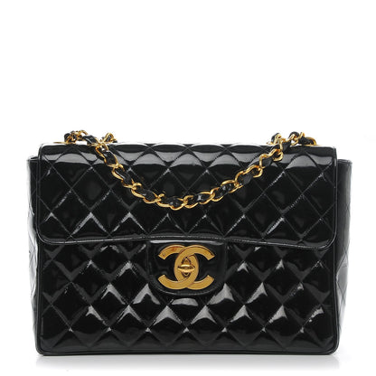 Chanel Patent Quilted Jumbo Flap Black 1 of 8