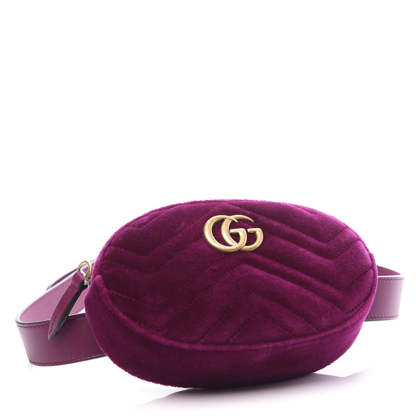 Velvet Matelasse GG Marmont Belt Bag 85 34 Fuchsia Violet Cyclamen