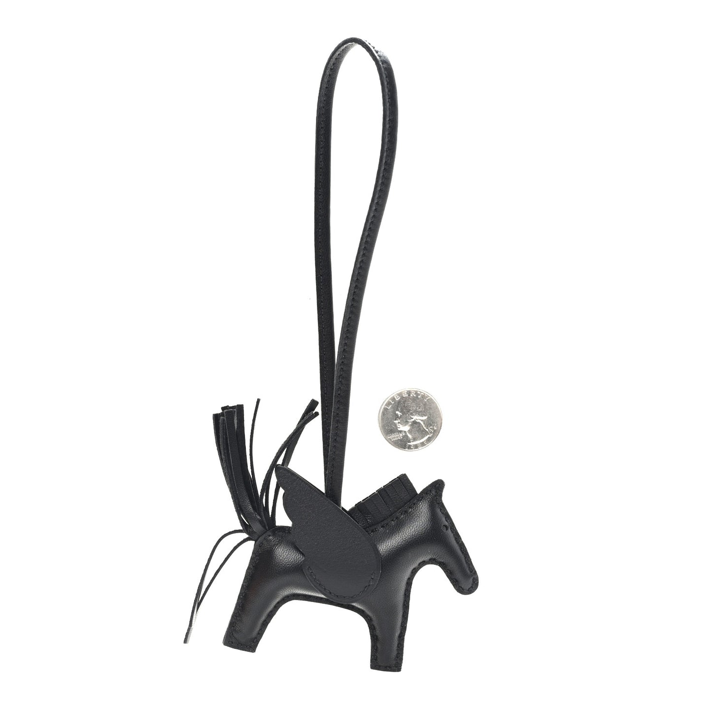 Milo Lambskin Grigri Rodeo Pegase Horse Bag Charm PM So Black