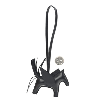 Hermes Milo Lambskin Grigri Rodeo Pegase Horse Bag Charm PM So Black 2 of 5
