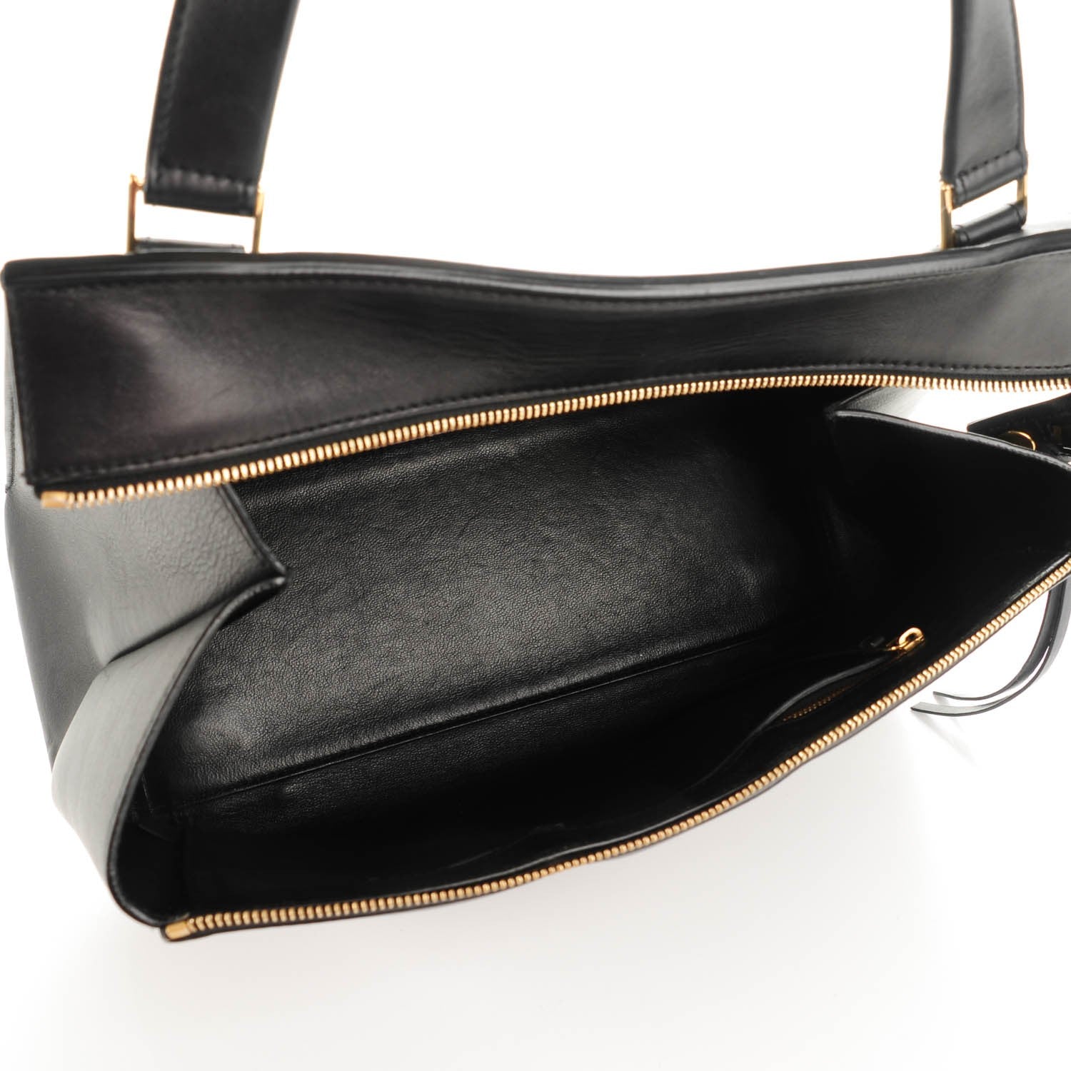 Celine Smooth Calfskin Medium Bi-Color Edge Shoulder Bag Black Navy 5 of 9