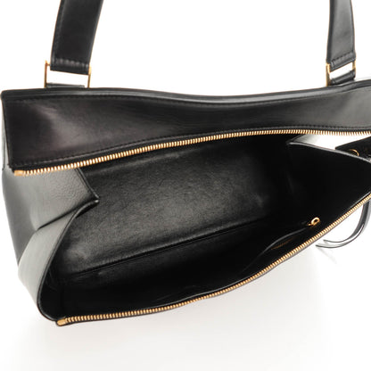 Celine Smooth Calfskin Medium Bi-Color Edge Shoulder Bag Black Navy 5 of 9