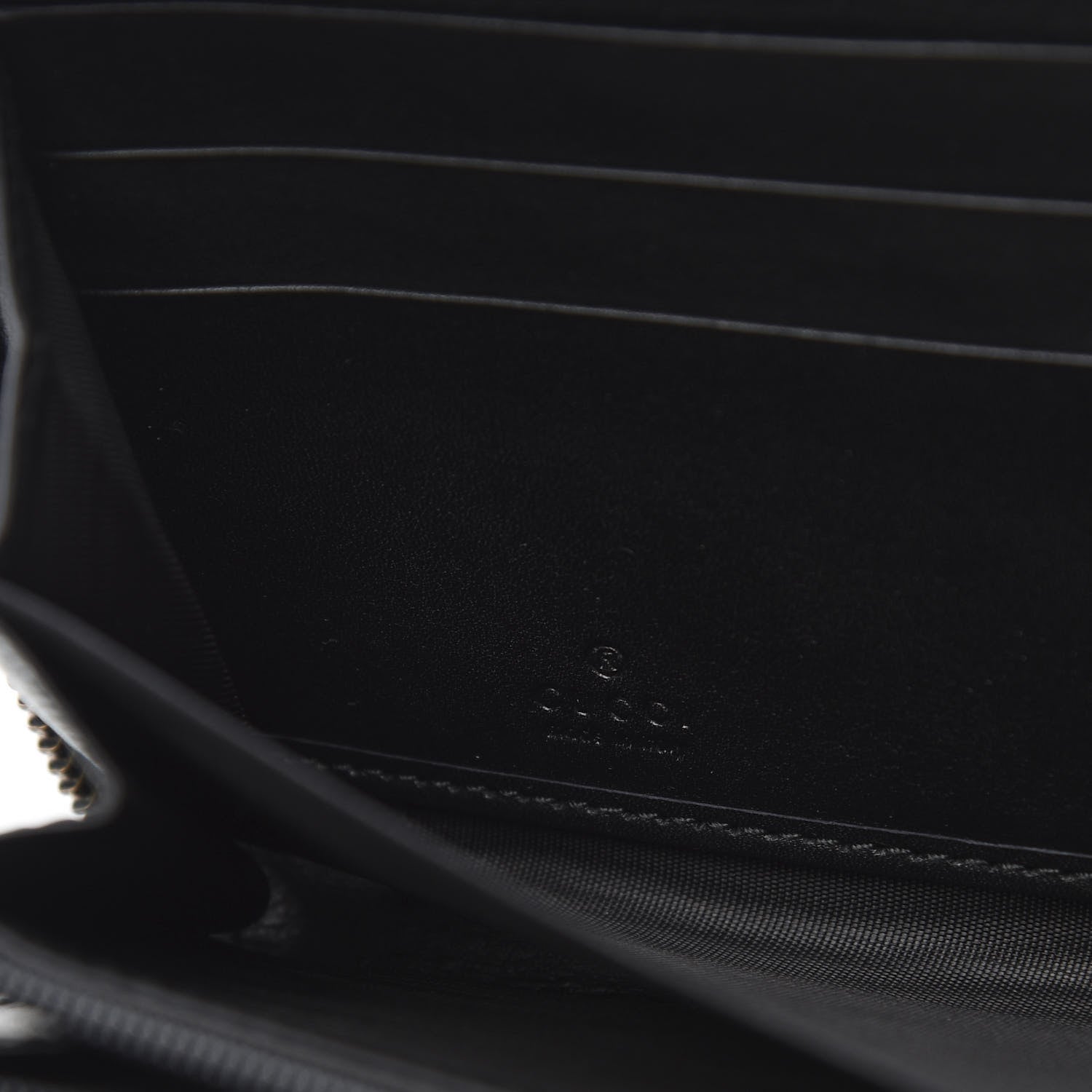 Gucci Calfskin Matelasse Pearly GG Marmont Zip Around Wallet Black 5 of 8