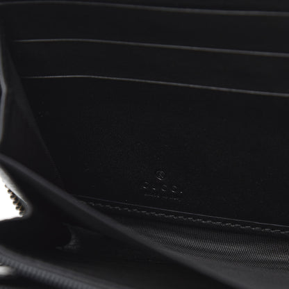 Gucci Calfskin Matelasse Pearly GG Marmont Zip Around Wallet Black 5 of 8