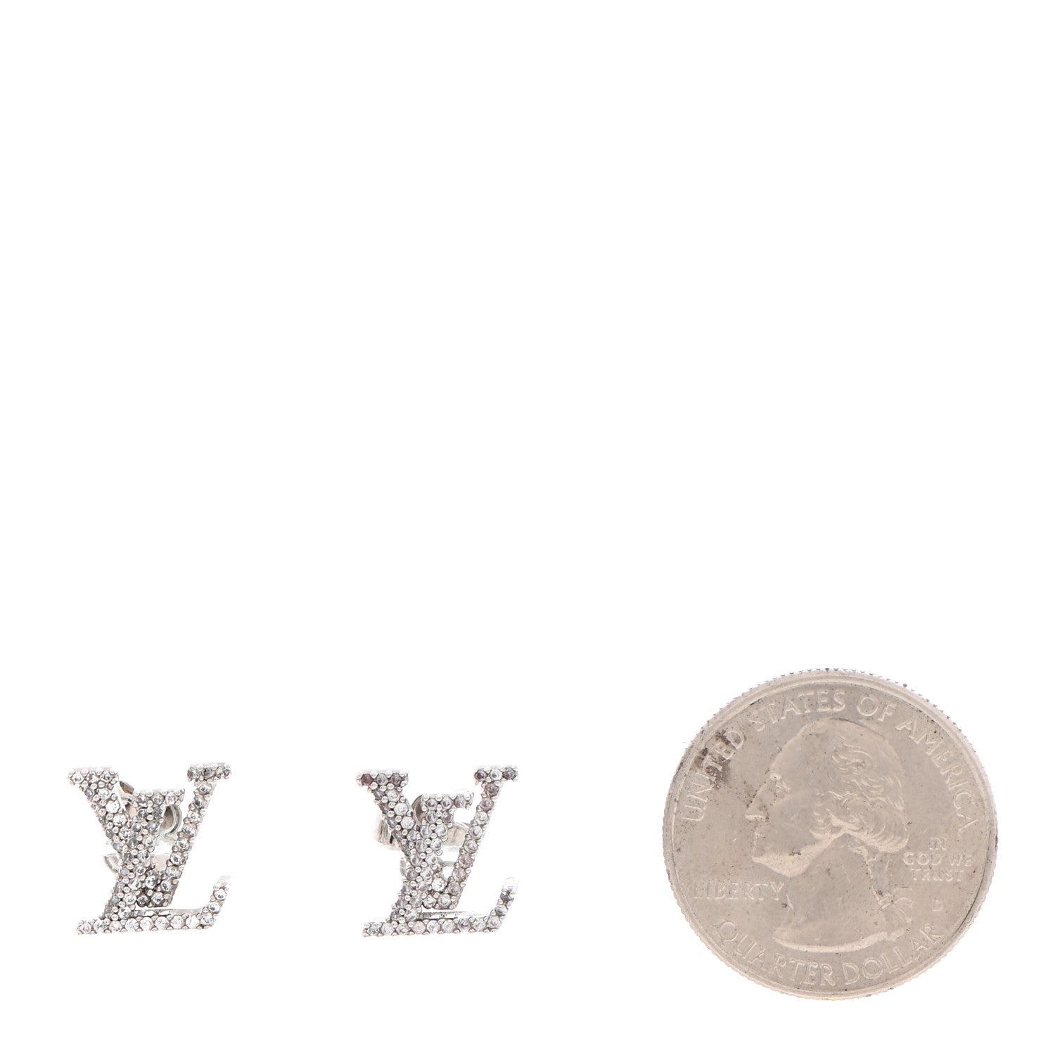Louis Vuitton Crystal LV Iconic Earrings Silver 2 of 6