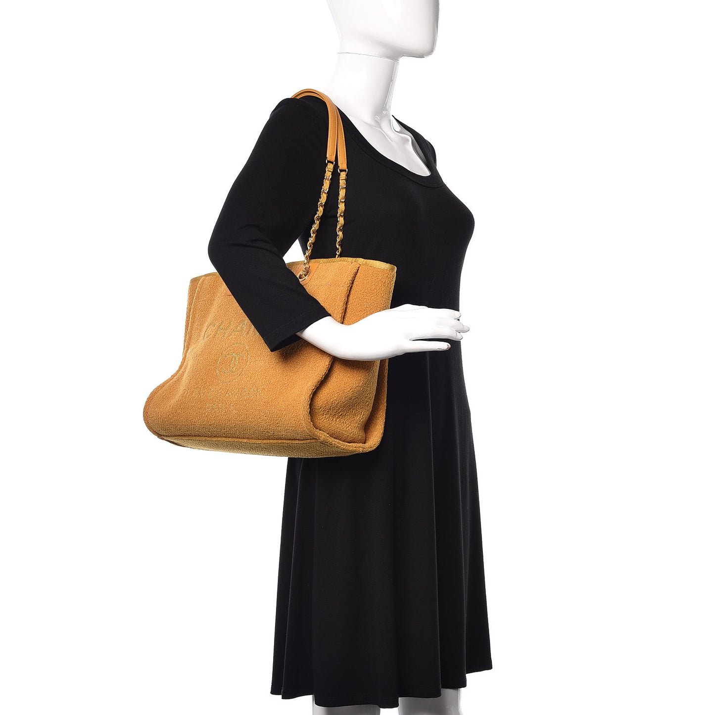 Lurex Canvas Small Deauville Tote Yellow