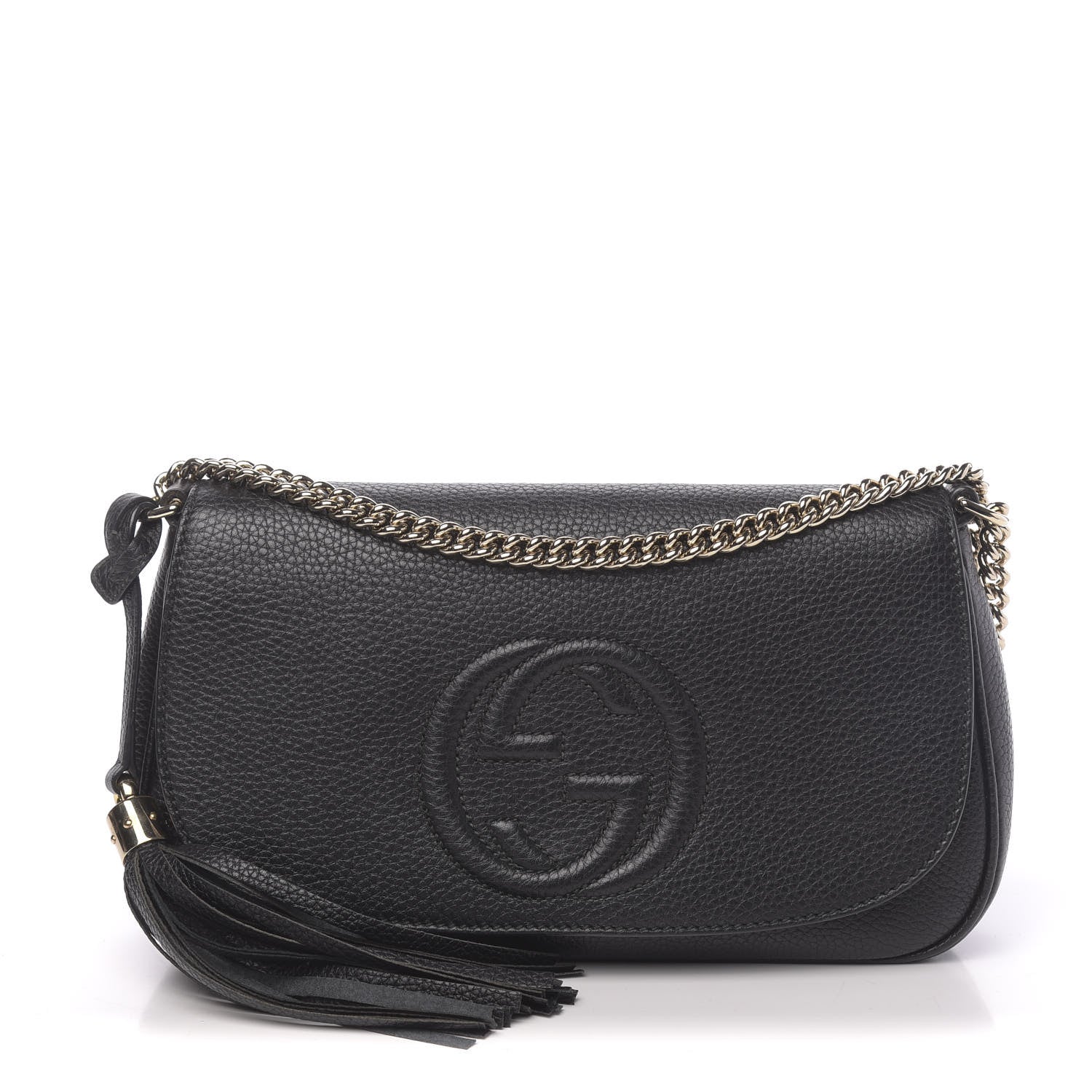 Gucci Pebbled Calfskin Medium Soho Flap Crossbody Black 2 of 22
