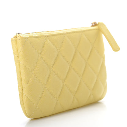 Chanel Caviar Quilted Small Cosmetic Case Yellow 3 of 8