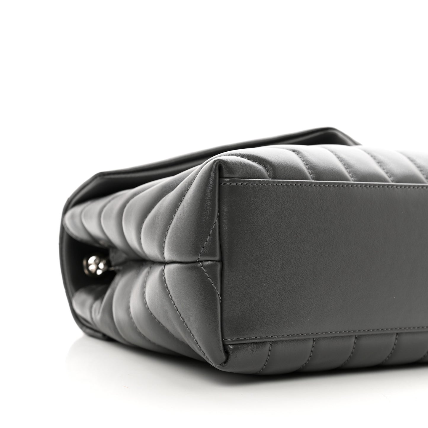 Calfskin Y Quilted Monogram Small Loulou Chain Satchel Storm