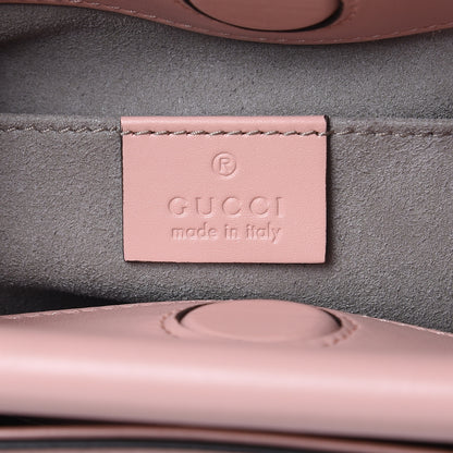 Gucci Nappa Bamboo Web Mini Nymphaea Top Handle Bag Perfect Pink Mystic White 7 of 11