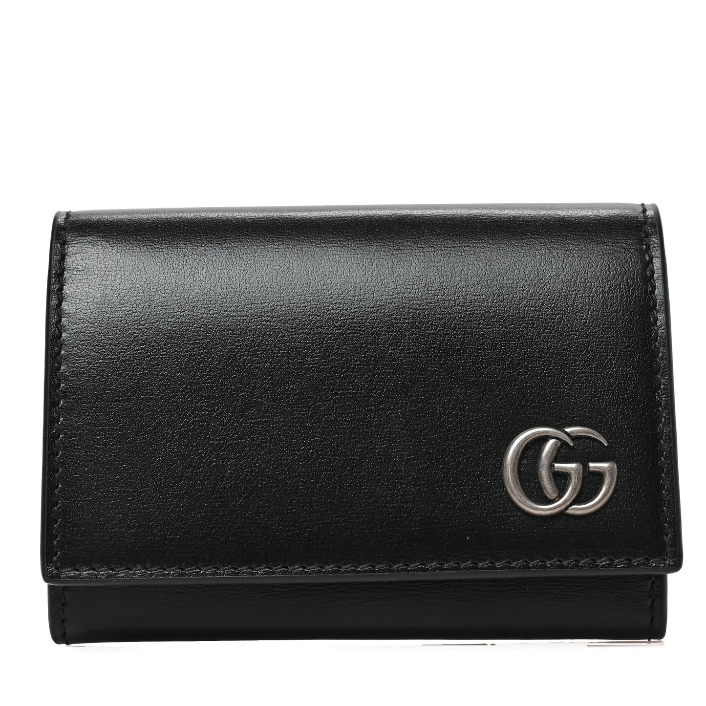 Boarded Plutone Calfskin GG Marmont Card Case Black