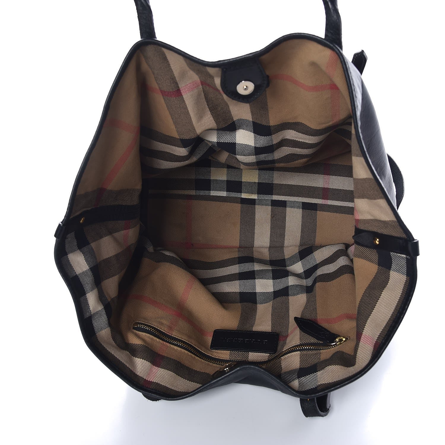 Burberry Lambskin Medium East West Tote Black 5 of 14