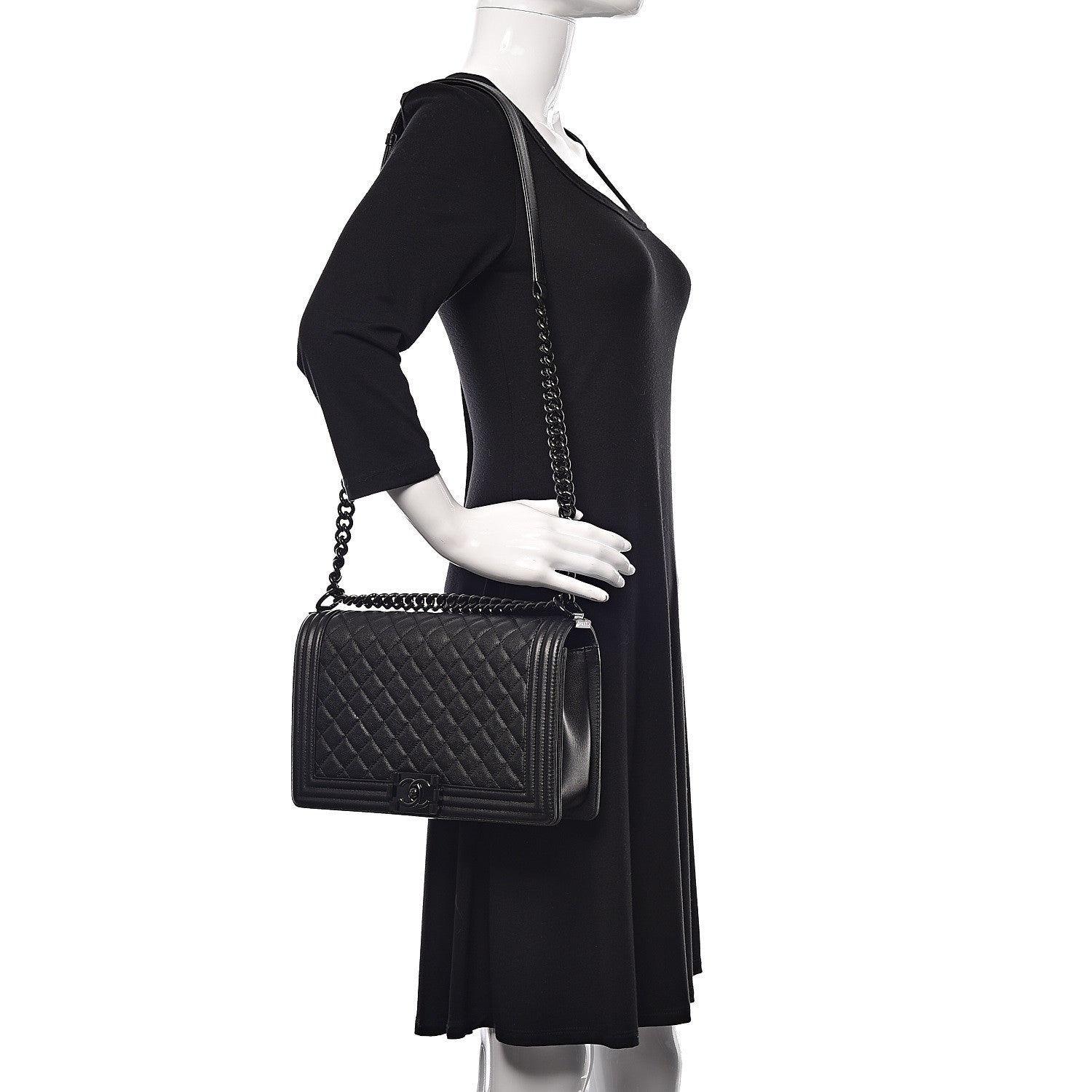 Chanel Caviar Quilted New Medium Boy Flap So Black 2 of 11