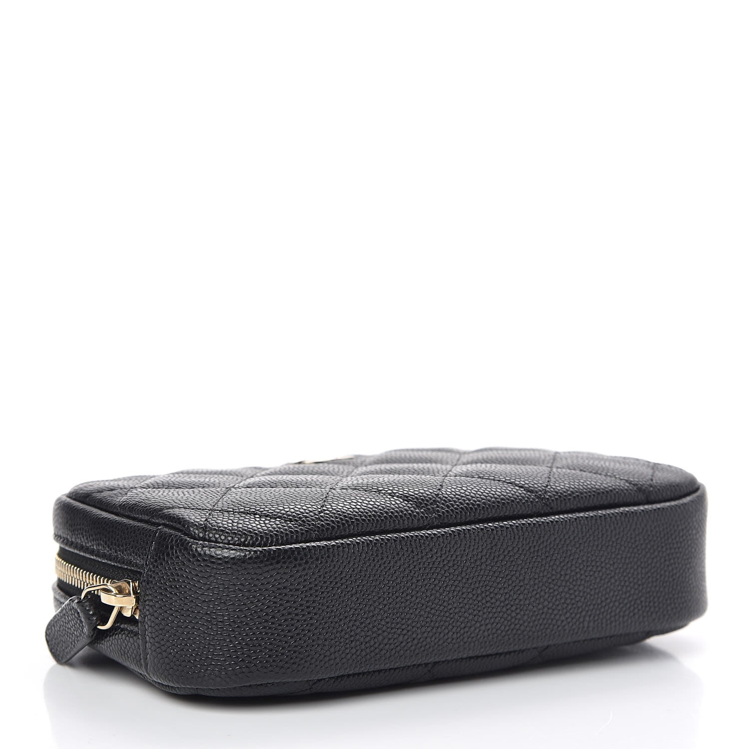 Chanel Caviar Quilted Small Curvy Pouch Cosmetic Case Black 4 of 8
