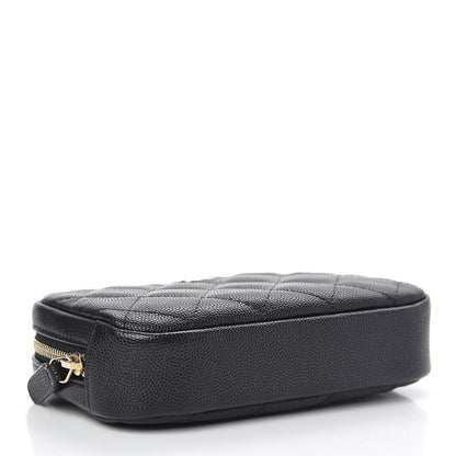 Chanel Caviar Quilted Small Curvy Pouch Cosmetic Case Black 4 of 8