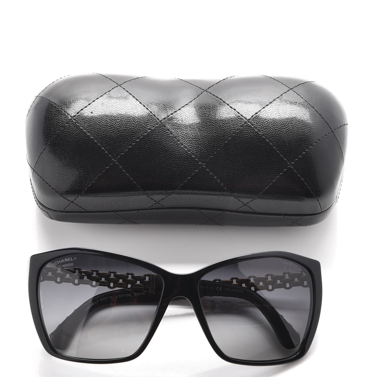 Lambskin Quilted Reissue Polarized Sunglasses 5327-Q Black
