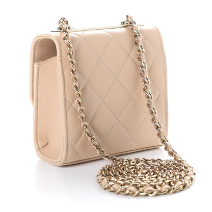 Chanel Lambskin Quilted Mini Trendy CC Clutch With Chain Beige 2 of 10