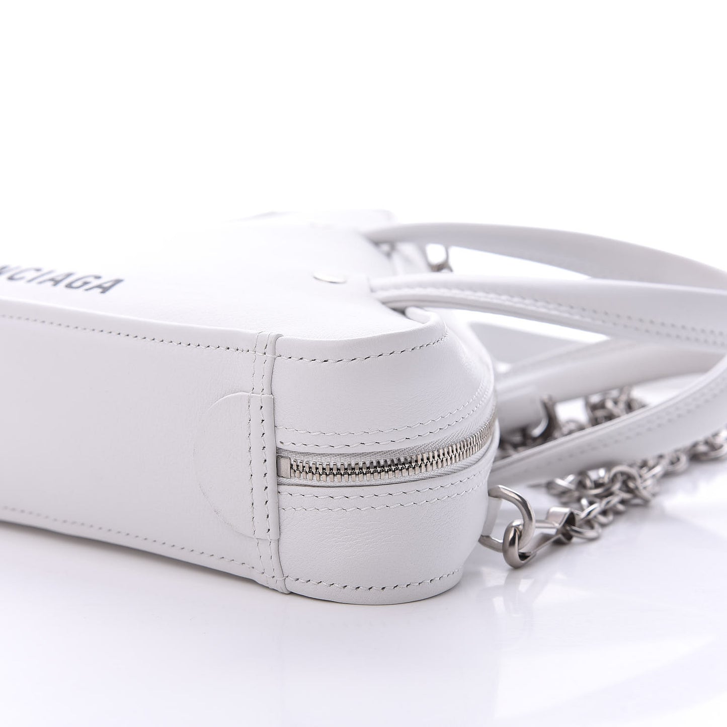 Calfskin XS Triangle Chain Duffle White