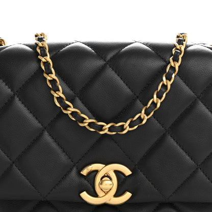 Chanel Lambskin Quilted  Pearl  Flap Black 8 of 10