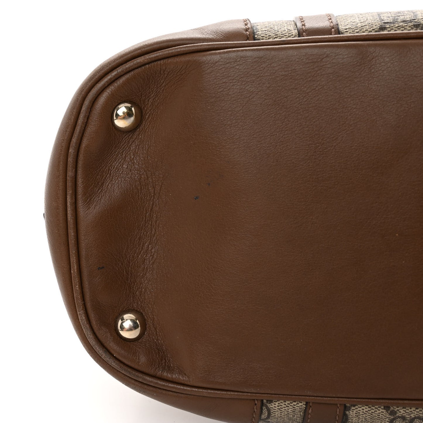 GG Supreme Monogram Margaux Calfskin Small Nice Top Handle Dome Bag Beige Ebony Acero
