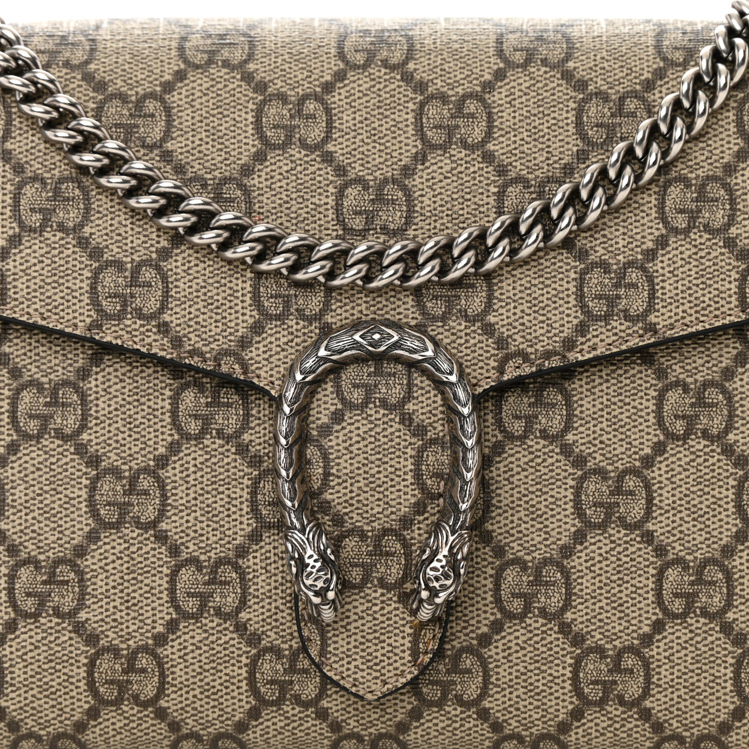 Gucci GG Supreme Monogram Mini Dionysus Chain Wallet Beige Black 8 of 19