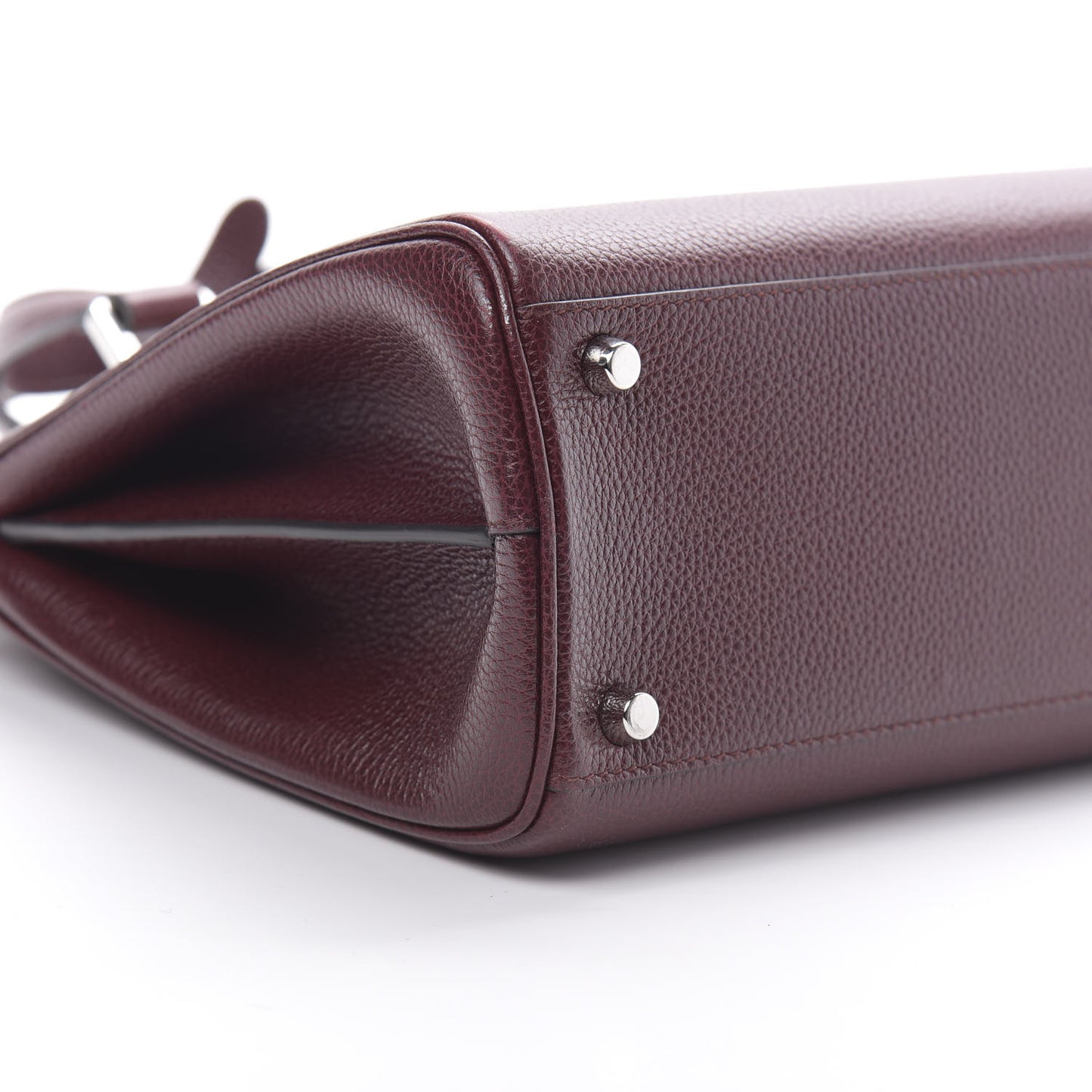 Grainy Calfskin Small Zumi Top Handle Bag Vintage Bordeaux